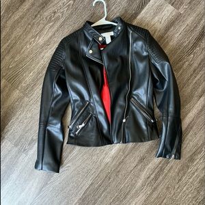 H&M faux leather moto jacket